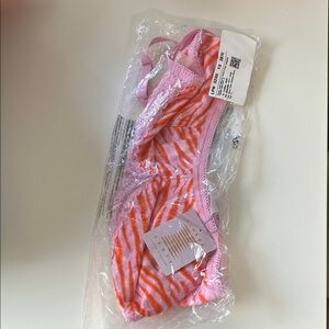 Savage X Fenty Pink and Orange Zebra Lace Trim Bralette